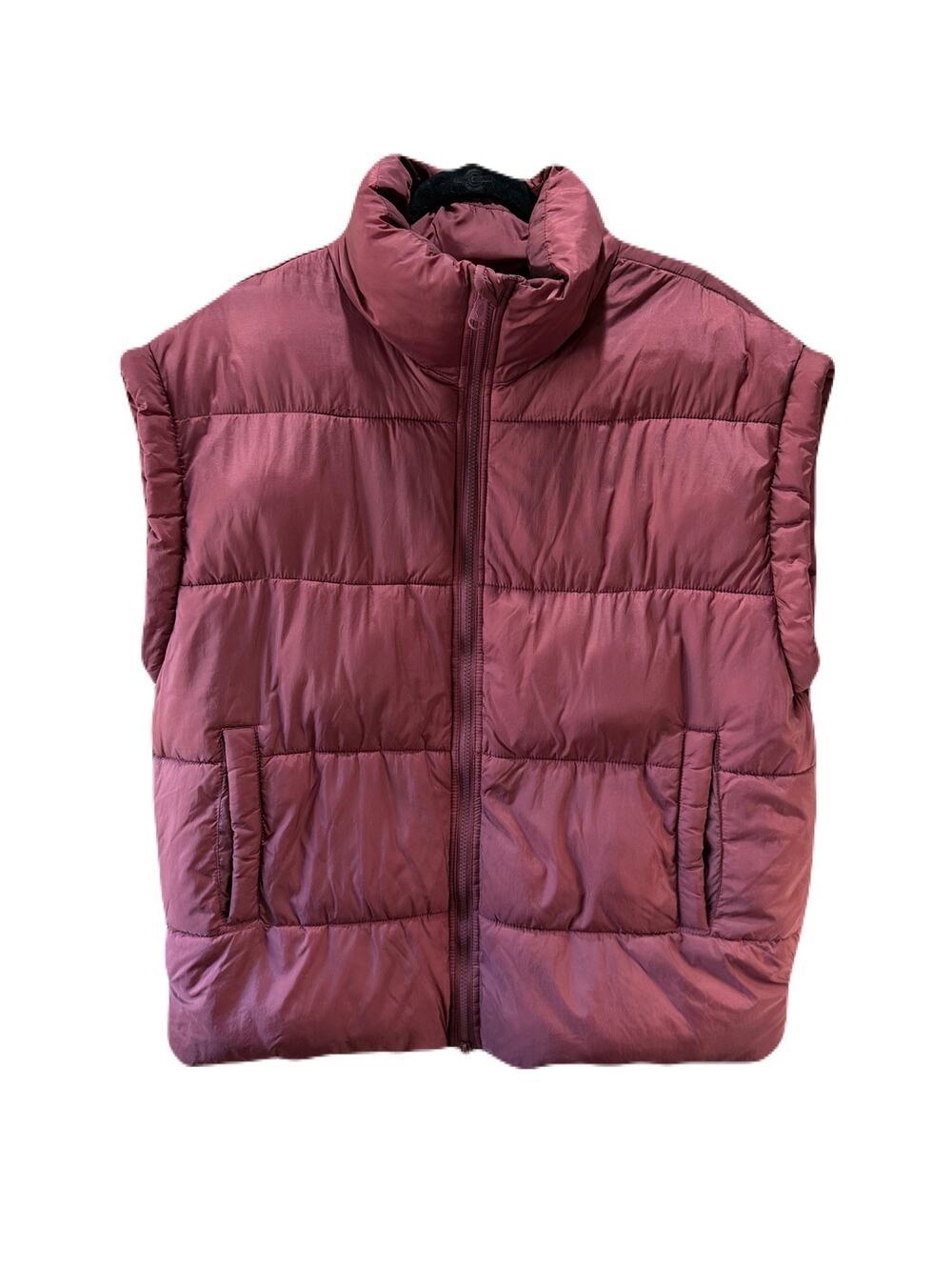 Free People Movement In A Bubble Puffer Vest Maroon Oversized Medium
